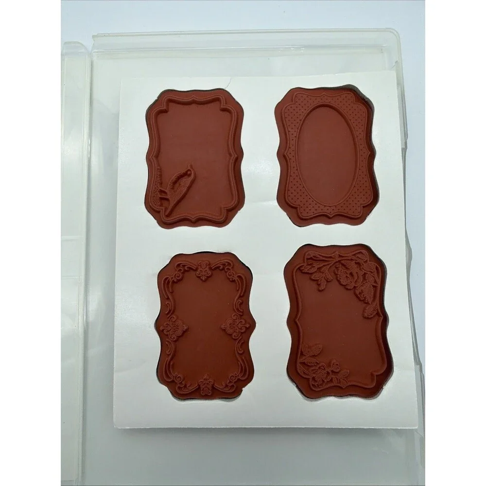 Stampin Up Cling Rubber Stamp Set - Elementary Elegance and Four Frames